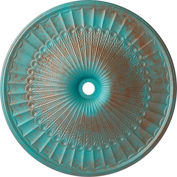 Ekena Millwork Galveston Ceiling Medallion (Canopies up to 5 7/8"), 51"OD x 3 5/8"ID x 3 3/8"P, Copper Green Patina CM51GLCGS - main